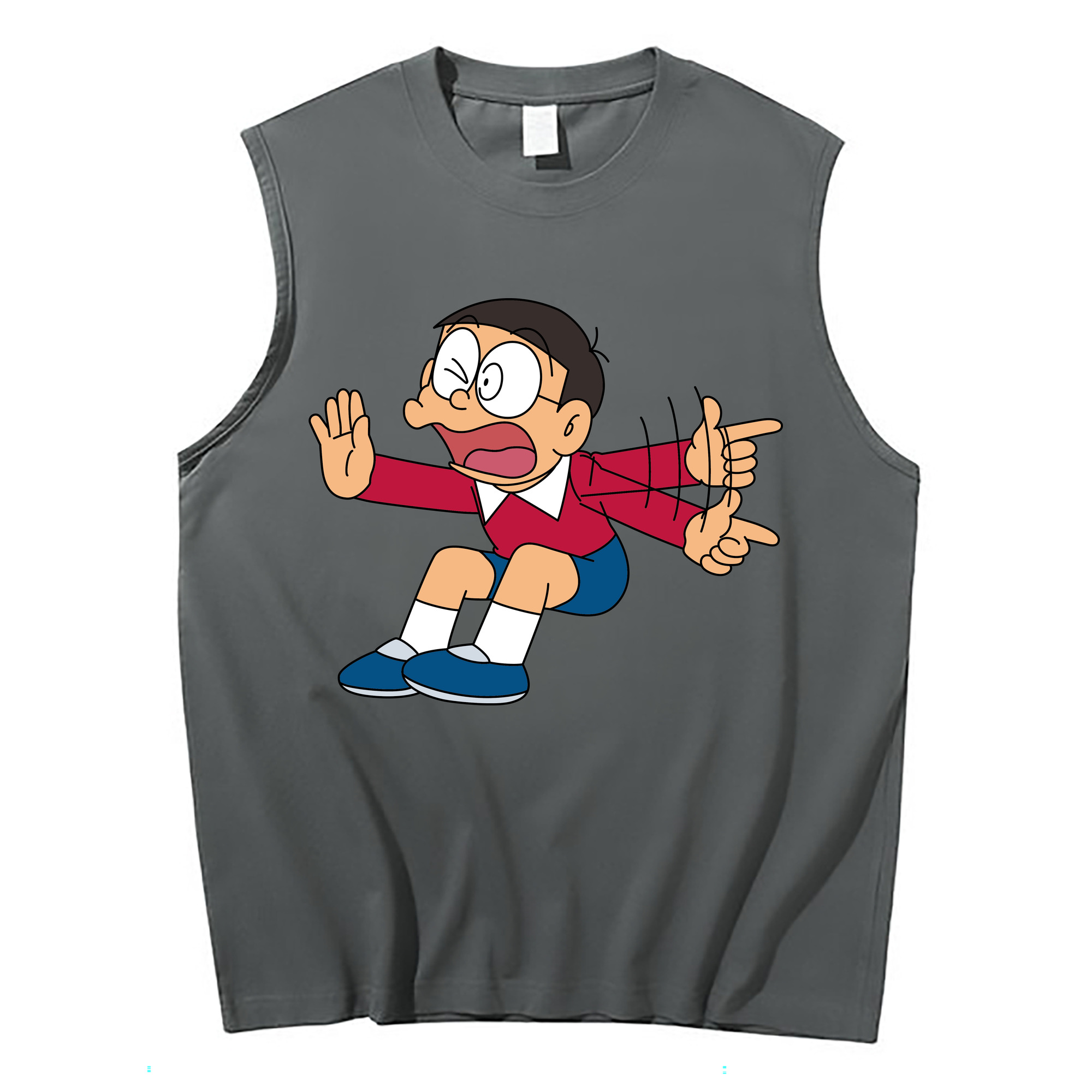 （画像用） ドラえもん 野比 のび太 Doraemon Nobita Nobi コットン100％タンクトップ（フロントプリント）